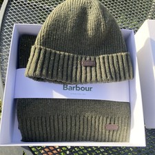 Green Barbour Hat & Scarf Set