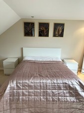 Double Size Bed Frame with 4 Storage Drawers