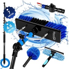 Extendable Telescopic Window Cleaner Water Fed Pole Brush Cobweb Squeegee Kit