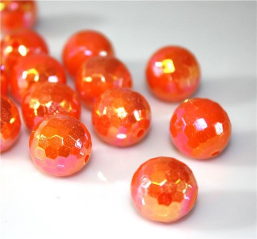 Large faceted round acrylic - faceted,