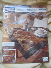 Meradiso Reversibale Organza Tablecloth Silver Gold Eid Christmas 85cm x 85cm