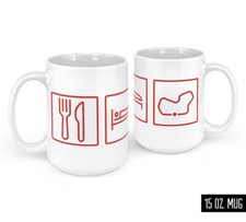 Eat Sleep Race Coffee Mug Funny Car Guy Gift Track Day NASA SCCA SVRA JDM GTR