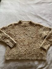 Primark Teddy Jumper Women's Size L Tan Brown Soft Chenille Boucle Knitted