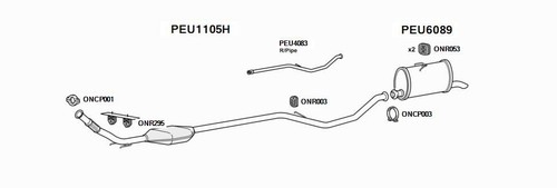 Exhaust system for peugeot - system,