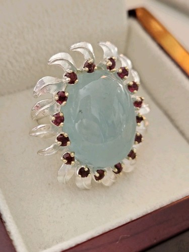 Aquamarine rhodolite large - aquamarine,