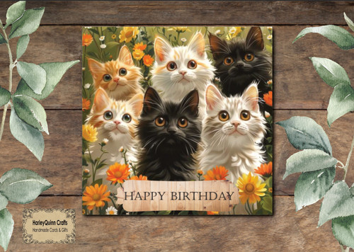 Cat 005 birthday card - birthday, 6