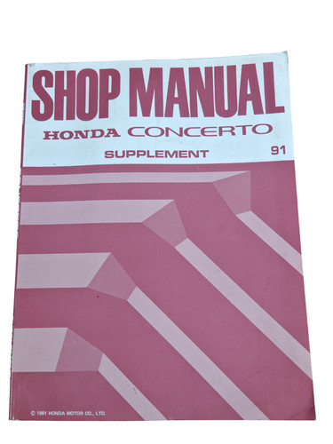 Honda concerto supplement 1991 - supplement,