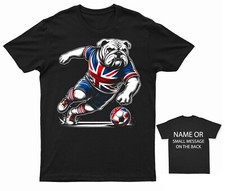 British Bulldog Football T-shirt | Union Jack Tee | Custom Back Message