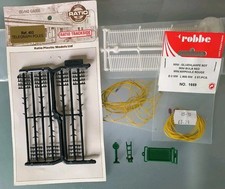 Triang Trollies ,  7 Ratio Telegraph Poles , 4 Bulbs,(2 Robbe) 2 Fence panels