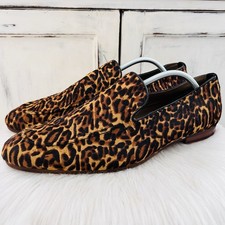 Aldo Leopard Print Animal Hair Slip on Funky Dress Shoes Loafers Mens Size 13