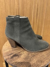 Crew Clothing Company Ladies Khaki Suede Block Heel Ankle Boots Size 6.5/40