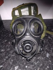 S10 Respirator size 2. C/W green haversack, duck mask and a Large NBC smock.