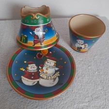 Yankee candle Christmas shade plate & votive holder Circus Act snowman animals