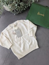 New Harrods Baby Unisex Cashmere Poinetelle Jumper Ivory 6-12m Gift Sweater
