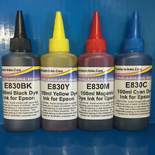 4 X PRINTER REFILL INK BOTTLES EPSON WF2540WF EPSON WF2630WF EPSON WF2530WF INKS