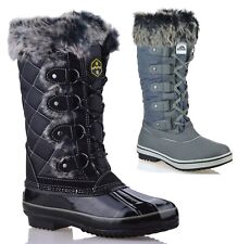 LADIES WOMENS WARM WALKING WATERPROOF WINTER RAIN SNOW MID CALF BOOTS SIZE UK