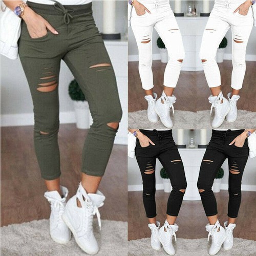Women ripped denim - ripped,