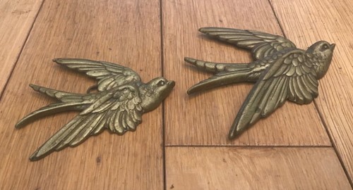 Vintage brass swallows swifts - brass,