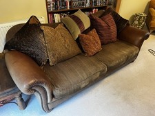 Tetrad Torino Half Leather & Half Fabric large sofa with all cushions included