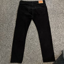 Levi’s 512 Corduroy Trousers Black Cotton Slim Fit Tapered Leg Fit As 36W x 30L