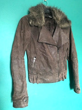 Ladies Brown Suede Biker