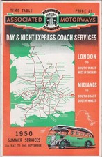 ASSOCIATED MOTORWAYS BUS TIMETABLE BOOK MAY 1950