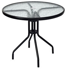 Costway 70 cm Patio Dining Table Garden Accent End Table w/Umbrella Hole