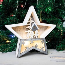 Wooden Lightup Christmas Star