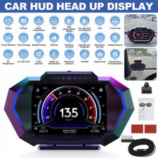 Head Up Display OBD2+GPS HUD Gauge Car Digital Odometer Alarm Boost Water Temp