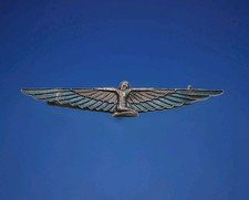 Antique C 1920s Egyptian Revival Silver Tone & Enamel Brooch