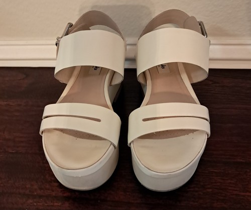 Clarks white wedge - wedge, sandals