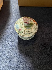 Vintage Royal Ashmore Trinket Pot Potpourri Flower Roses Decorative