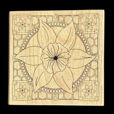 Wood Mounted Rubber Stamp Daffodil