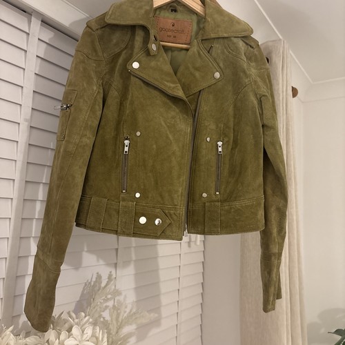 Goosecraft green suede leather