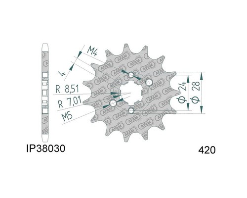 Chain sprocket 15z - 15z, 420