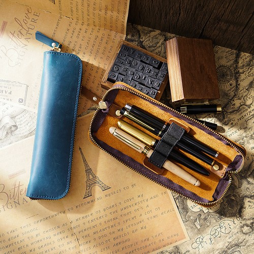 Genuine leather pencil - genuine, case