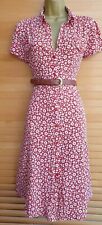Vintage 1940s 1950s style Red floral party shirt tea dress Size 20 GOODWOOD 