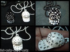HEAVY BLING DIAMONTE 3D GANGSTER HIPHOP STYLE BASEBALL CAP HAT NECKLACE UKSELLER