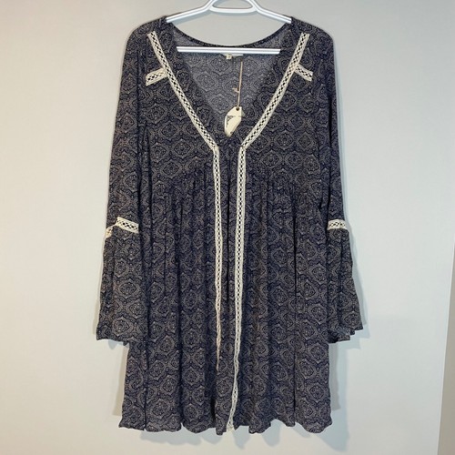 Entro boho navy - navy, paisley
