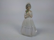 Porceval Valencia Hand Painted Porcelain Figurine Girl with Flowers 19cm Vintage