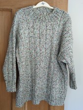 Handmade chunky knit Wool Blend Oatmeal Fleck jumper Medium 
