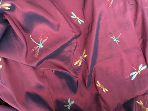Burgundy shot taffeta faux - burgundy,