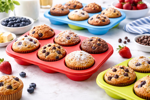 Reusable silicone muffin tray - silicone,