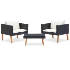  Garden Furniture Set Black