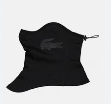 New Lacoste Unisex Brand Logo Adjustable Neck Warmer, Black