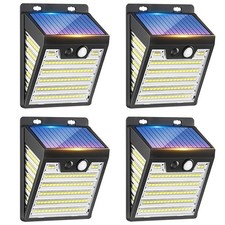 LED Solar Power PIR Motion Sensor Wall Lights Outdoor Garden Security Fence Lamp