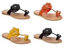 WOMENS LADIES DIAMANTE COMFY FLIP FLOP TOE RING MULES SUMMER SANDALS SHOES SIZE