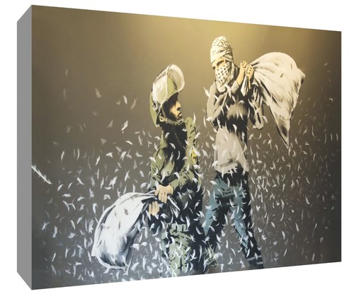 Banksy pillow canvas - banksy,