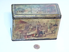 RARE ANTIQUE CARRS BISCUITS ADVERTISING TIN VILLAGE BLACKSMITH 1897