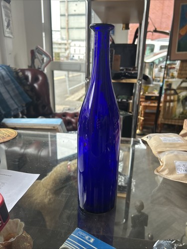 Tall cobalt blue glass bottle - cobalt,